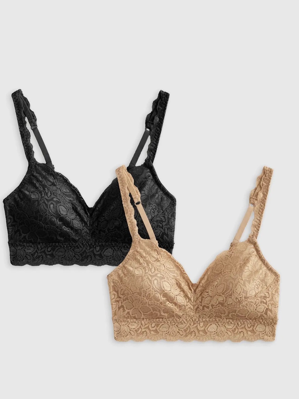 Quince Stretch Lace Sweetheart Bralette (2-pack NWT